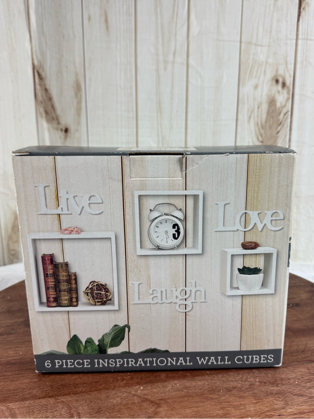 6 pieces White 'Live Love Laugh' Wall Cubes - Inspirational Home Display